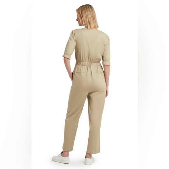 Halston Belted Button Front Khaki Jumpsuit XXL NWT - Picture 2 of 10
